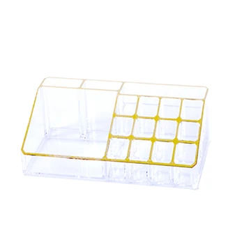 

Cosmetic Storage Box Easy Clean Free Standing Brush Dresser Display Large Capacity Makeups Lipstick Multi Grid Bedroom Home