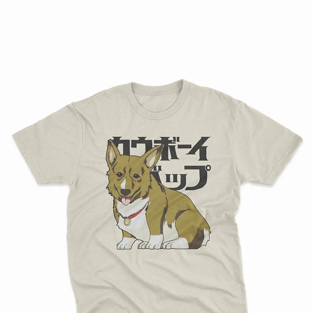 Ковбойская футболка Bebop Ein, аниме, японские персонализированные футболки, бренд корги, круглый вырез, мужские Базовые топы, футболки, футболка