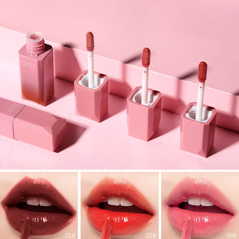 7 Colors Mirror Water repellent Glass Light sensitive Lip Glaze Long