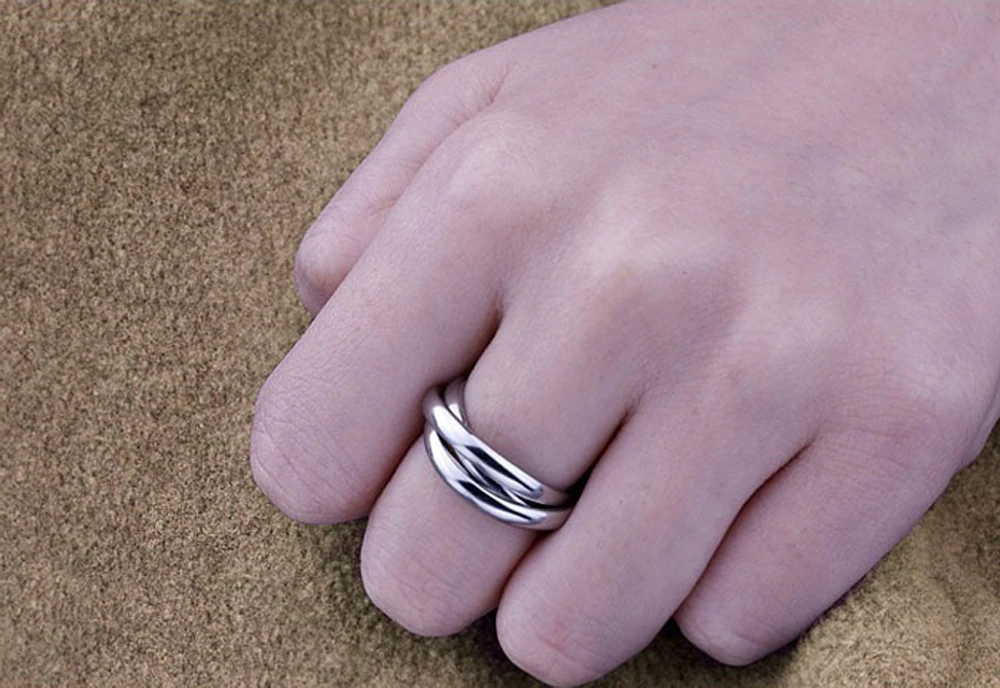 New Bohemia 100% 925 Sterling Silver Fashion 3 Ring Combination Ring  6-11 Size  Personality  Woman Party Jewelry gift