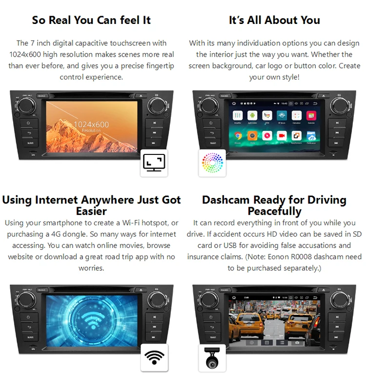 Best Eonon 7" Android 9.0 Car Head Unit radio 2G RAM 32G Car GPS Navigation Bluetooth 5.0 4G Wi-Fi DVD Player for BMW E90/E91/E92/E93 6 Best Eonon 7" Android 9.0 Car Head Unit radio 2G RAM 32G Car GPS Navigation Bluetooth 5.0 4G Wi-Fi DVD Player for BMW E90/E91/E92/E93 6