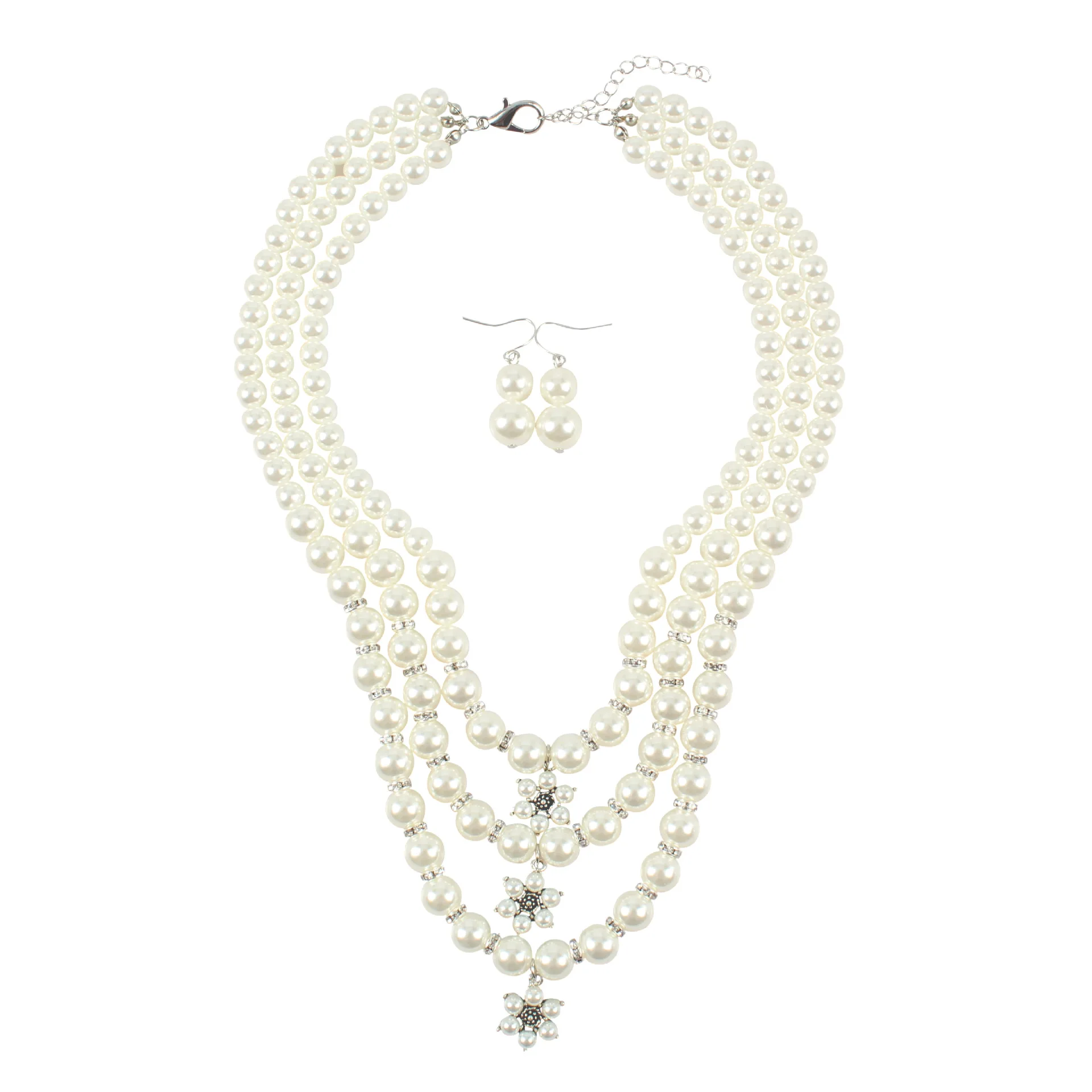 

Europe And America New Style Petal Pendant Multilayer Imitation Pearl Necklace Cool Exaggeration Choker 9480