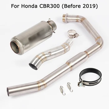 

For Honda CBR300R Motorcycle Modified Full System Short Exhaust Muffler Tips Mid Front Link Pipe Stainless Steel