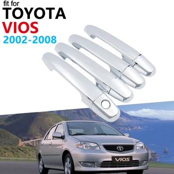 

Door Handle Car Accessories for Toyota Soluna Vios XP40 Limo 2002~2008 Chrome Handle Cover Trim Set Car Stickers 2007 2006 2005