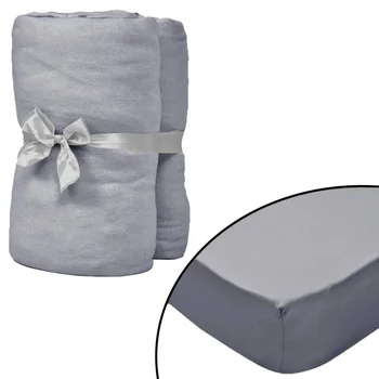 

Vidaxl fitted sheet water bed 2 PCs 200x200 cotton jersey Gray