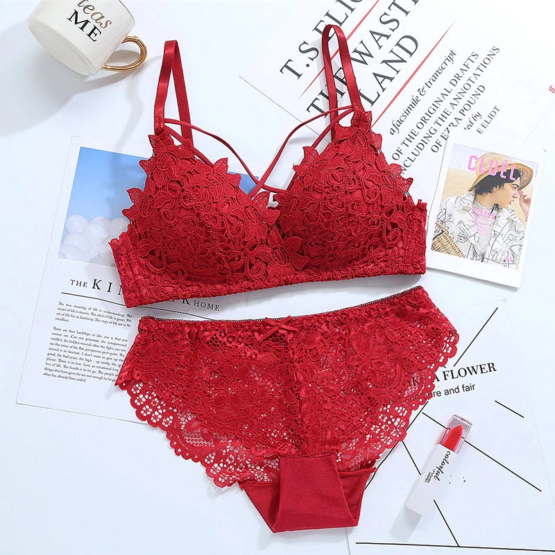 DERUILADY-Lingerie-Set-Lace-Embroidery-Bra-Set-Women-Wireless-Adjusted-Underwear-Comfort-Seamless-Push-Up-Bra