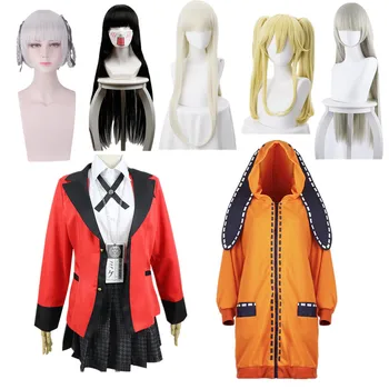 

Kakegurui Compulsive Gambler Runa Yomozuki Kakegurui Cosplay Costume Runa Yomozuki Coat Jabami Yumeko Cosplay Costume and wig