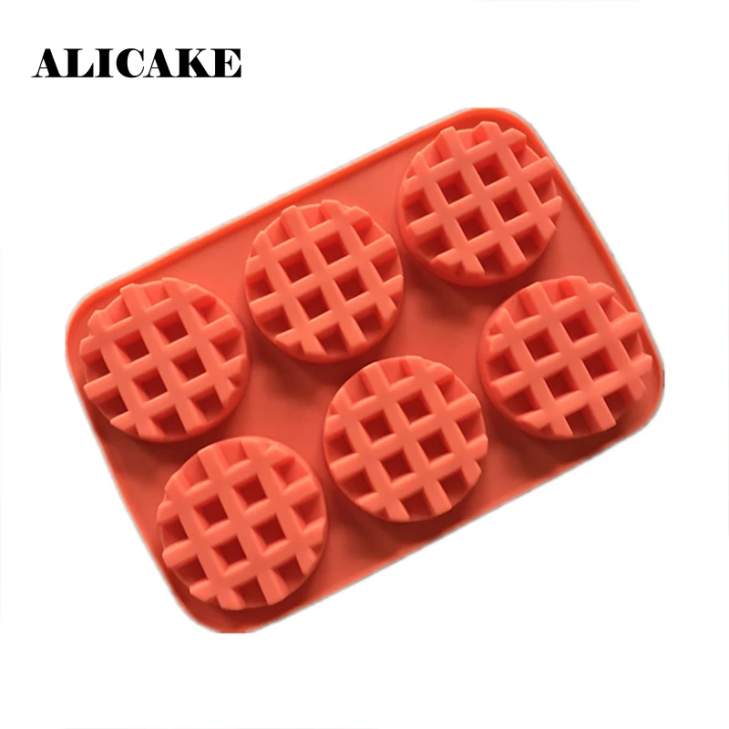 

6 Holes Round Waffle Mold Silicone Cake Fondant Mold Chocolate Cake Form Bakery Baking Pastry Tools Mould