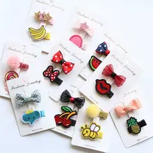 Детский костюм с вышитыми милыми фруктами; детские заколки в Корейском стиле для девочек; аксессуары для волос; головной убор с маленькой бабочкой