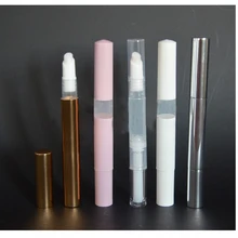 Bolígrafo de aceite de uñas vacío con punta de cepillo, aplicador, tubo de brillo de labios, botella rellenable, contenedor de cosméticos portátil, 3ml