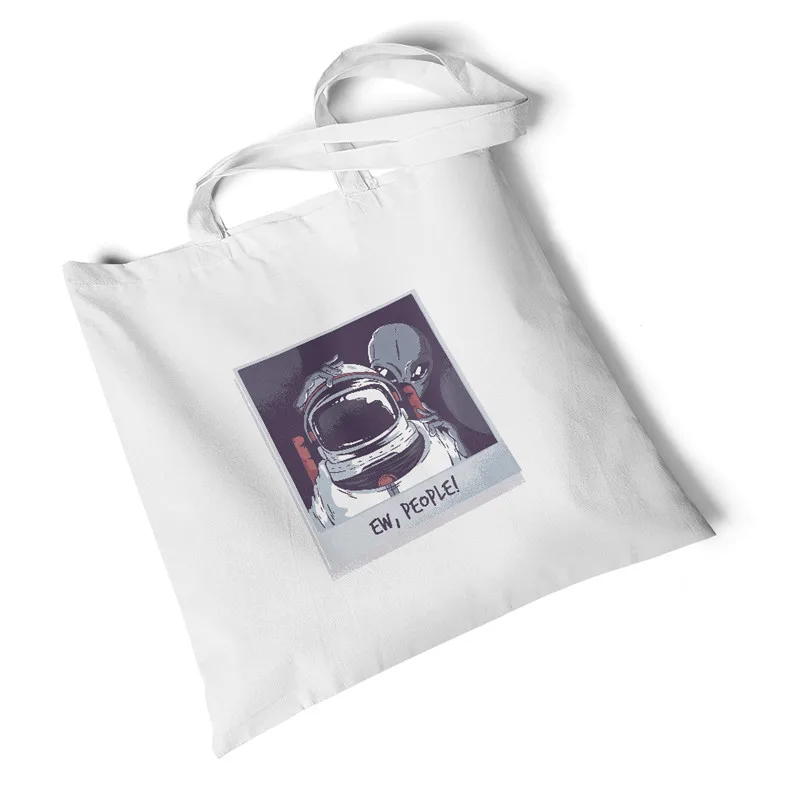 Focal20 Streetwear Astronauts Print Women Canvas Bag Foldable Reusable Large Shopping Original Storage Travel Handbag | Багаж и сумки