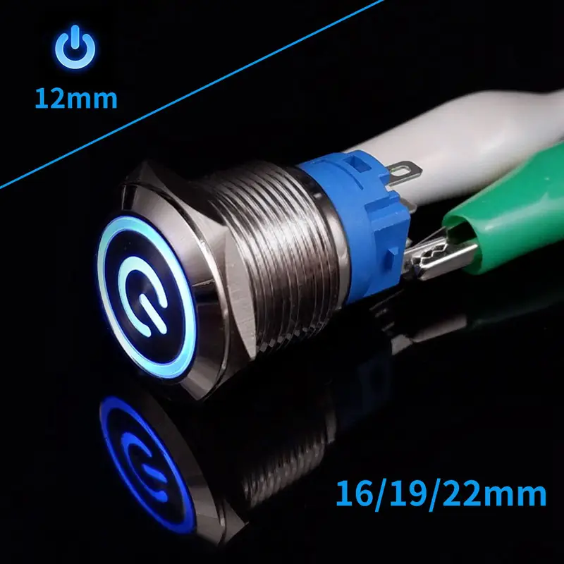 On Off PC Power Metal Waterproof Push Button Switch 12v for Car Ignition Switches Momentary/Latching NC 5V 220V 12 16 19 22 mm - Image 11