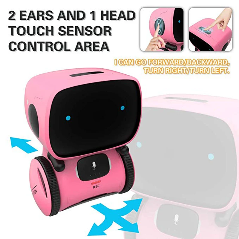 2022 New Toy Pink Robot Intelligent Robot Toy Dance Sing Repeating Recorder Touch Control Voice Control Gift Toy for Kids Age3+ 3