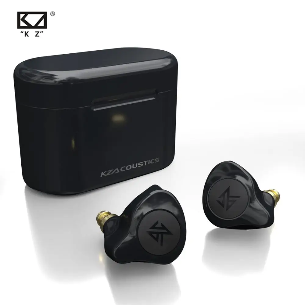 Плотным верхним ворсом KZ S2 True Беспроводной наушники-вкладыши TWS Bluetooth наушники со