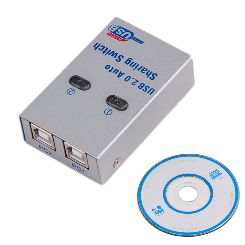 USB2.0 автоматический распределительный переключатель разветвитель 1 вход и 2 выхода общий принтер устройство обмена мышью и клавиатурой U