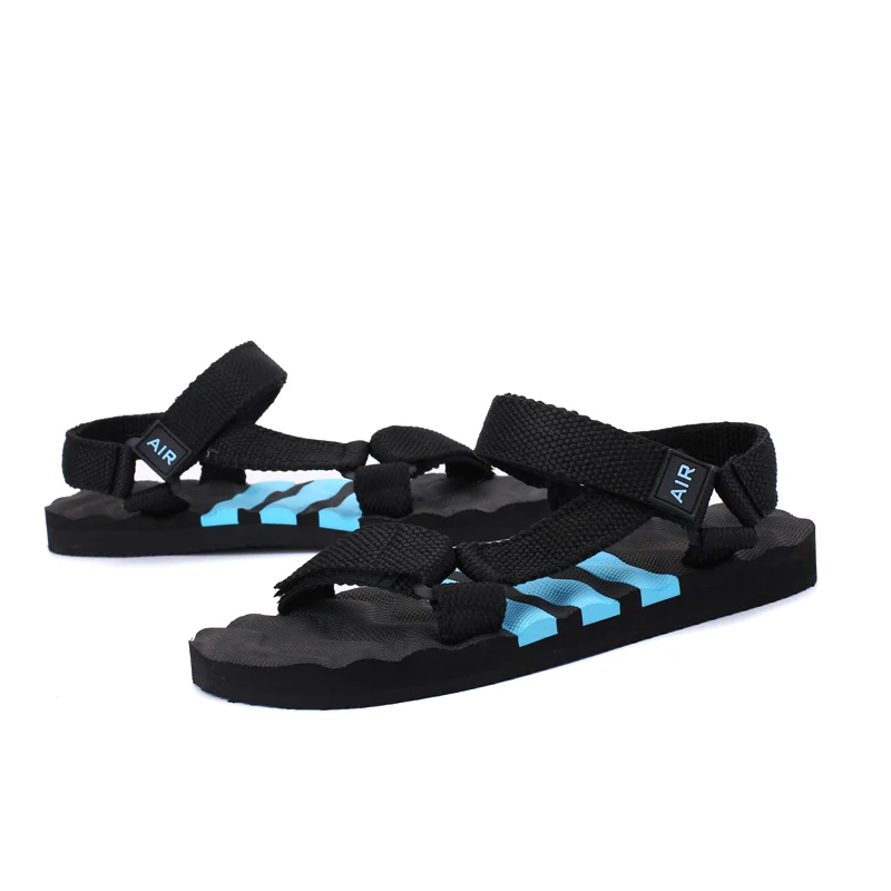Для мужчин летняя обувь для отдыха, комфортная обувь, обувь из сетчатого материала-ткани легкая обувь для спорта на открытом воздухе, сандалии для пляжа Пеший Туризм вождения плавательные мужские лоферы - Цвет: Black-blue
