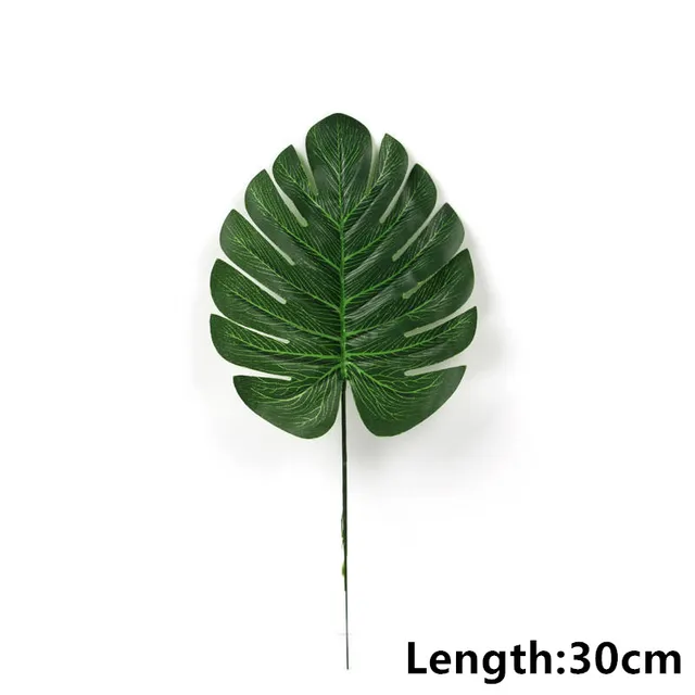 12pcs Artificial Tropical Palm Leaves Hawaiian Party Fake Silk Leaf Luau Party Summer Theme Party Decorations Home Table Decor 12pcs S With Stem