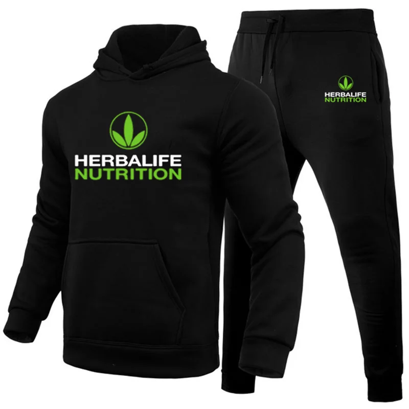 men's loungewear sets Herbalife Nutrition Cotton Spring And Autumn Men's Suit Streetwear Casual Hooded Zipper Hoodie Jacket Tops Slim Men's Trousers mens loungewear sets