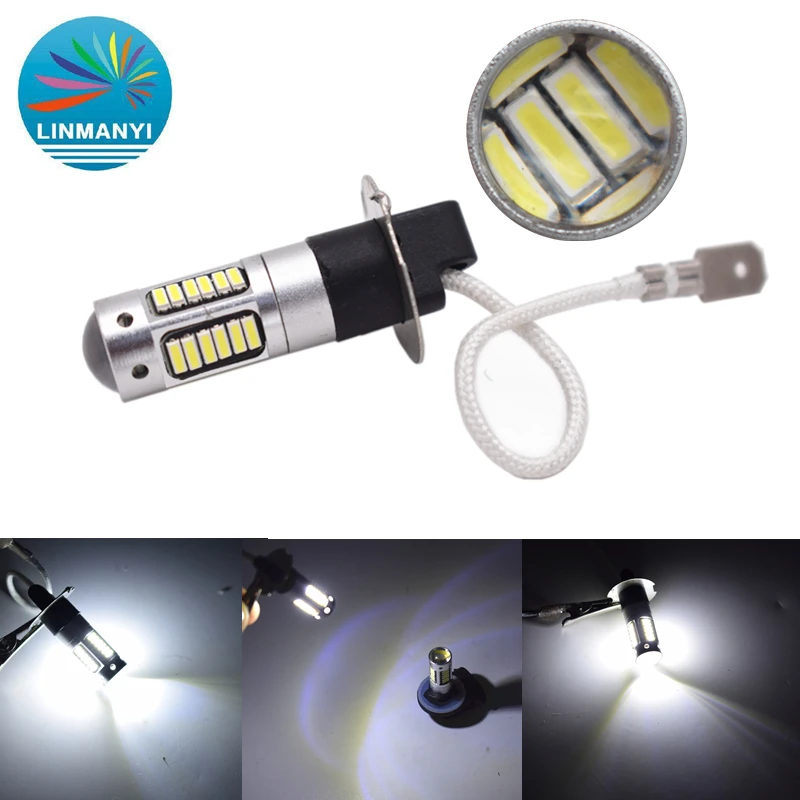 

2Pcs H3 30W 4014 LED Xenon White Headlights Fog DRL Light Kit Bulb Lamp 30SMD 6000K