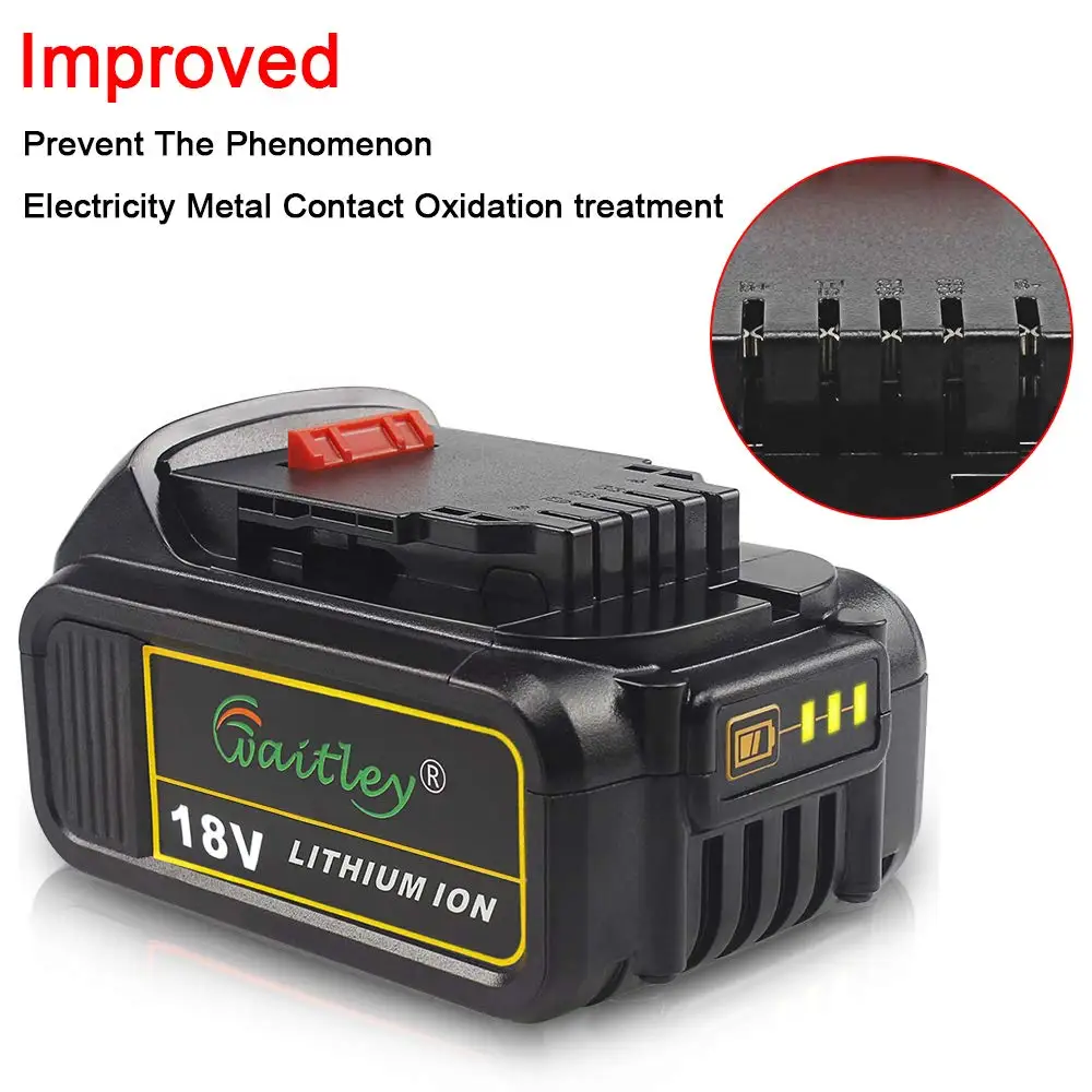 Waitley батарея для электроинструмента DCB200 Dewalt 20V 18 v и 18Vot Max XR Инструменты V 6.0A замена