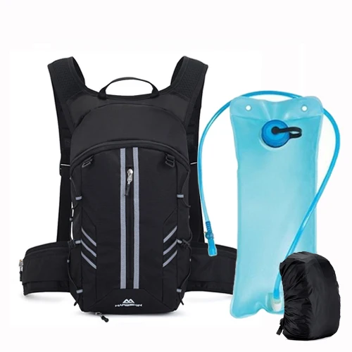 Black 2L rain cover Сумка для бега 10L велосипедный рюкзак Trail Cycling Marathon Run Рюкзак гидратация мужская сумка для воды Спортивная Бутылка велосипед назад жилет пакет - Цвет: Black 2L rain cover