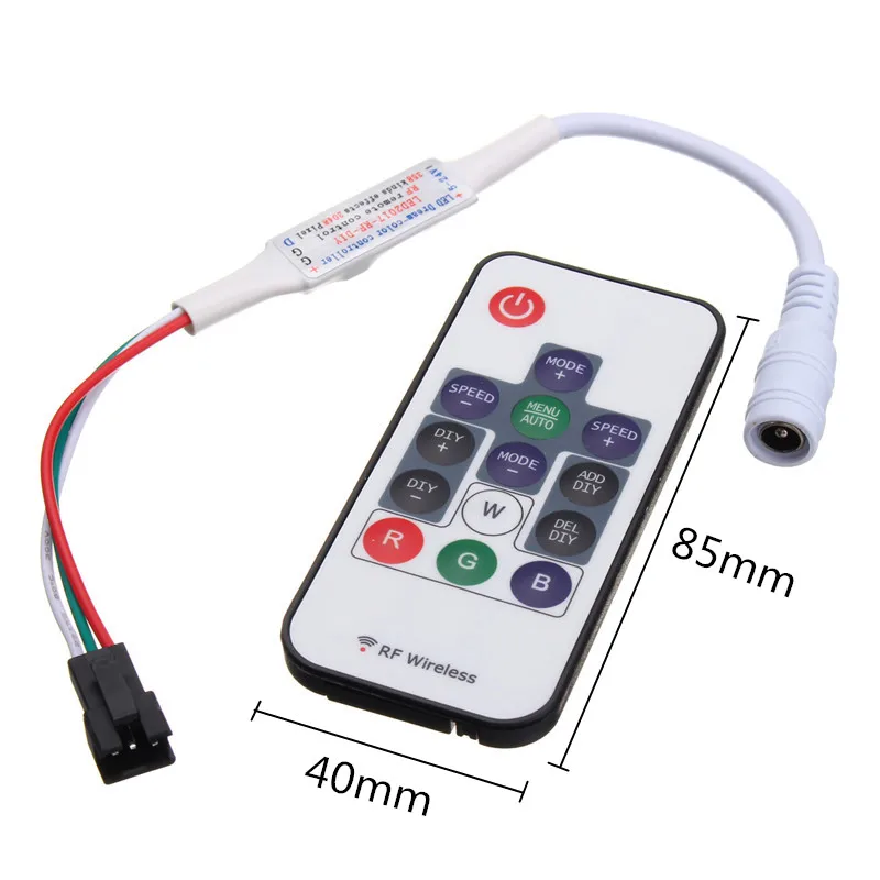 DC5-24V Mini 14 Keys RF Wireless Remote Controller For WS2811 WS2812B 5050 RGB LED Strip Light