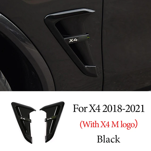 Car Front Fender,Thunder Edition Side Air Vent Cover Sticker,ABS,For BMW X3 G01 X4 G02 2018-2021,With M logo,Replacement Parts For X4 Black