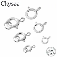 

Ckysee 5pcs/lot 925 Sterling Silver High Quality Round Claw Spring Clasps Hooks For Bracelet Necklace Connectors DIY Jewelry Mak