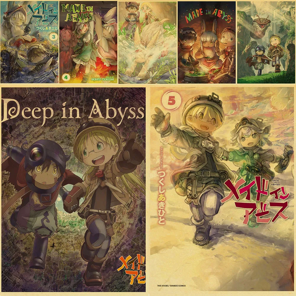 Cute Anime Made In Abyss Vintage Poster Paper Mural Wall Painting Home Bar Decoration 42X30 CM 30X21 CM