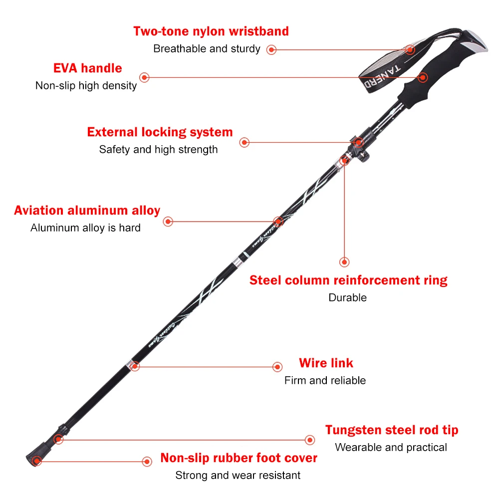 Sticks For Walking Outdoor Fold Trekking Poles Walking Stick For Nordic Walking Hiking Walking Stick Elderly