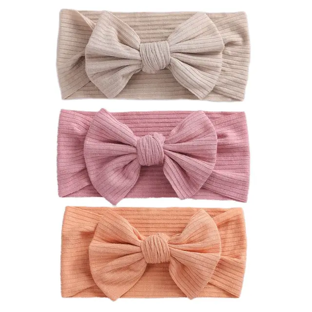 3Pcs/Lot Baby Headband Sets Bow Baby Girl Nylon Headbands Twist Cable Soft Knot Turban Kids Headwear Baby Accessories Haarband 17