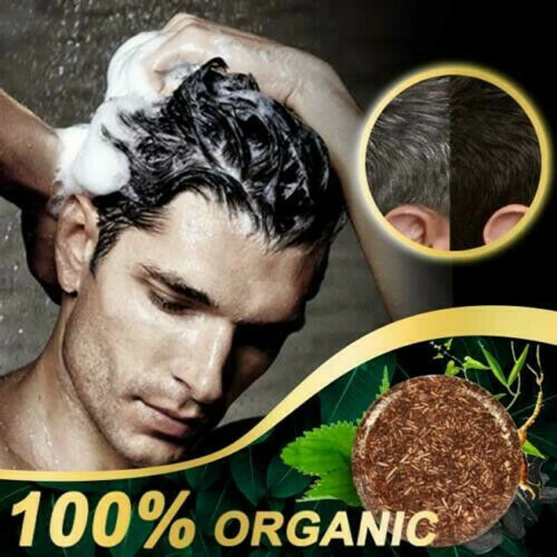 Hair darkening shampoo moisturizing and repairing natural gentle formula hair cleaning stick gray hair reverse soap essence