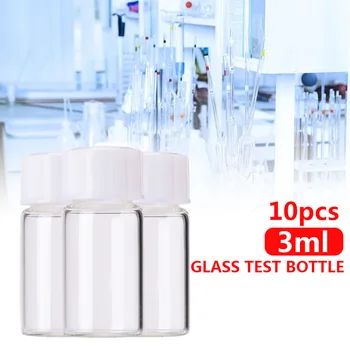 

Glass Container Glass Sample Container Glass Vials 3.0ml Screw Cap Laboratory Seed Reagent 10pcs/Set Durable Chemical Leak Proof