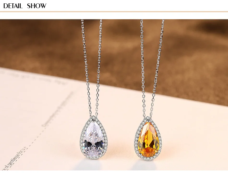 

S925 sterling silver long zircon elegant temperament necklace GSH18