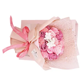 

1pcs Decor Gifts Father Bouquet Toilet Soap Rose Fake Flower for Festival