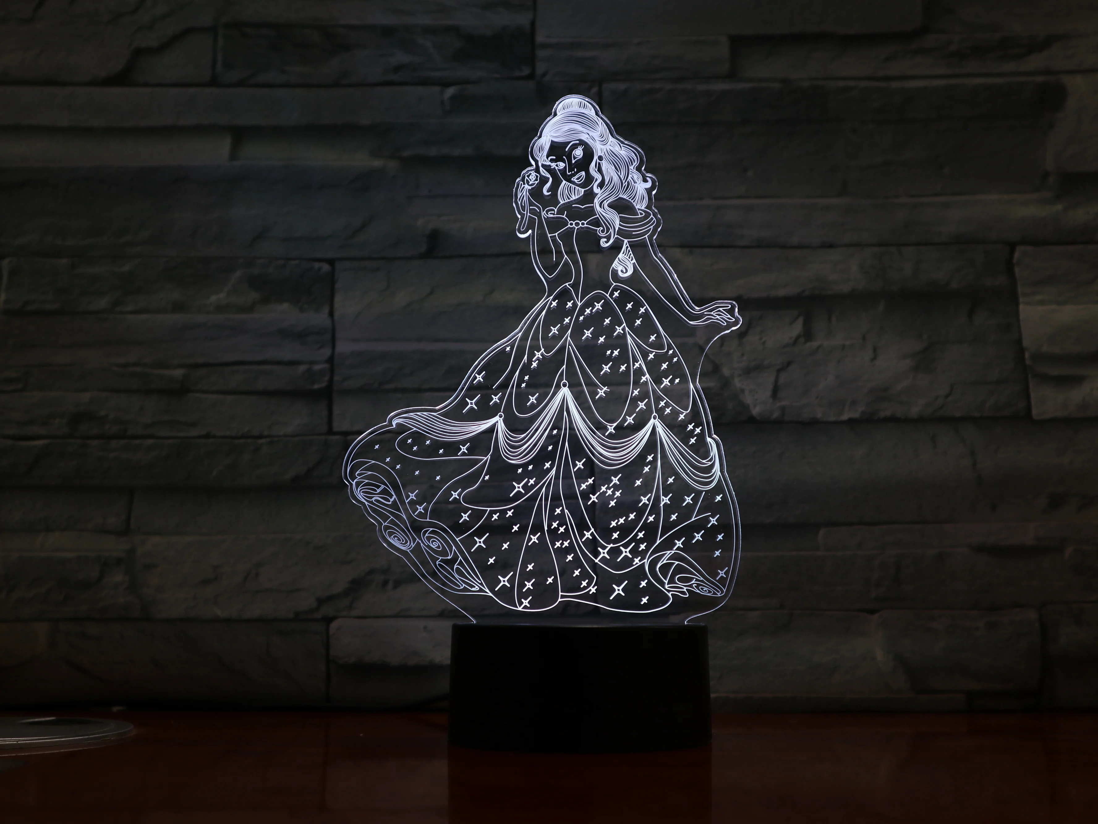 Красавица и Чудовище светодиодный 3d-ночник принцесса Белла Декор для спальни подарок для маленькой девочки ночник для стола ночник Принцесса Белль