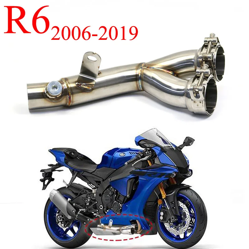 Motorcycle Exhaust Middle Pipe For Yamaha R6 YZF R6 2006 07 08 09 10 11