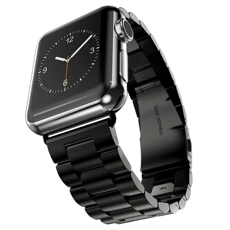 ProBefit Нержавеющая сталь ремешок для наручных часов Apple Watch, 42 мм, 38 мм, версия 1/2/3/4(мы продаем только ремешок для часов браслет для наручных часов iWatch серии 4 5 44 мм 40 мм - Цвет ремешка: Black