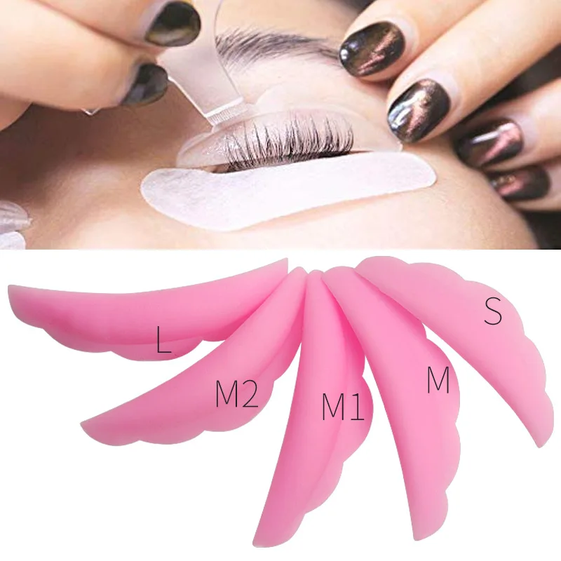 5Pairs ​Silicone Eyelash Perm Pad Eyelash Extension Curler Accessorie Colorful Lashes Rods Shield Lifting Applicator Makeup Tool colorful 5 pairs bag eyelash lift curlers curl shields pads s m m1 m2 l soft silicone recycling lashes rods for lash lifting