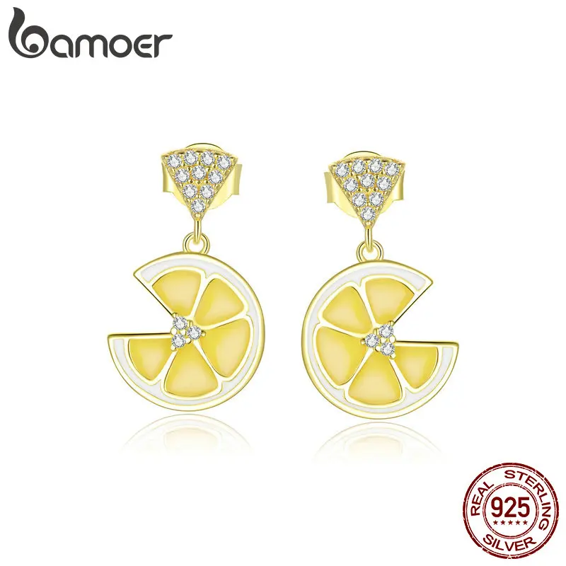 Женские серьги-гвоздики bamoer из серебра 925 пробы с эмалью ювелирное изделие BSE435 |