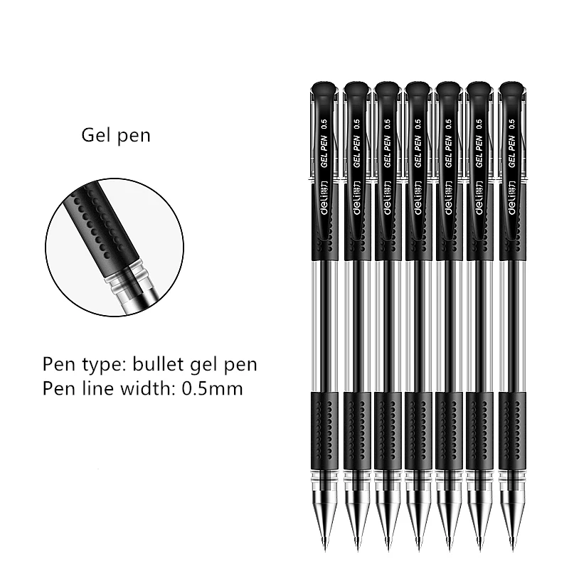 30pcs 0.5mm financial special gel pen half needle pen core school office supplies stationery pen signature pen carbon pen
