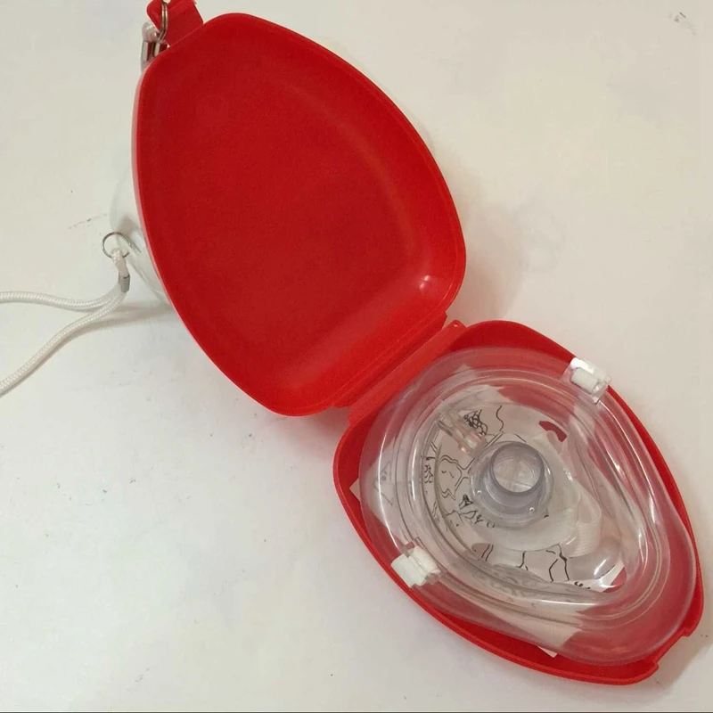 Medical CPR Rescue Mask, Adult/Child Pocket Resuscitator, Hard Case with Wrist Strap