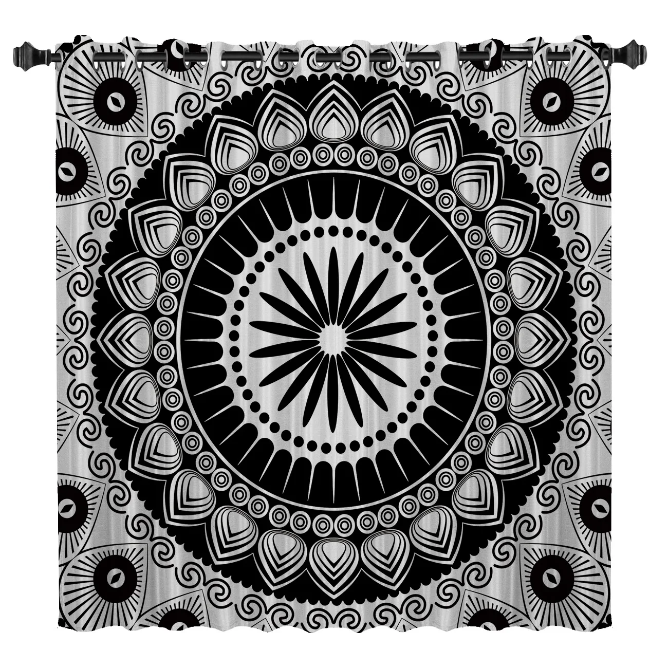 Mandala Pattern Window Treatments Curtains Valance Dark Curtain Lights Kitchen Bedroom Outdoor Drapes | Дом и сад