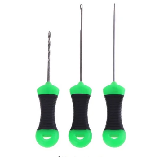 

Plastic Green And Black round Shank Three-piece Set Bait Needle