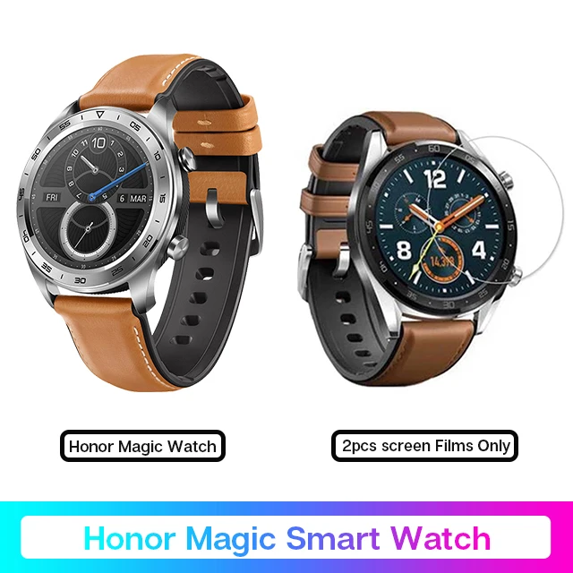 Huawei часы magic Honor часы Magic SmartWatch сердечного ритма водонепроницаемый трекер сна трекер рабочий SmartWatche - Цвет: Silver Watc Add Film