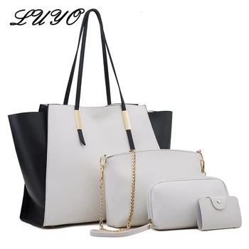 

2020 Fashion Trapeze Pu Leather Large Capacity Handbag Set Shoulder Bag Bolsas Feminina Purses And Ladies Handbags Bags Female