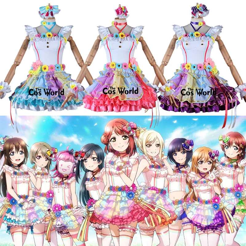 Love Live! Аниме костюмы для косплея nijiguan U my friends Mifune Shioriko ueхара Ayumu Nakasu Kasumi Осака Shizuku |