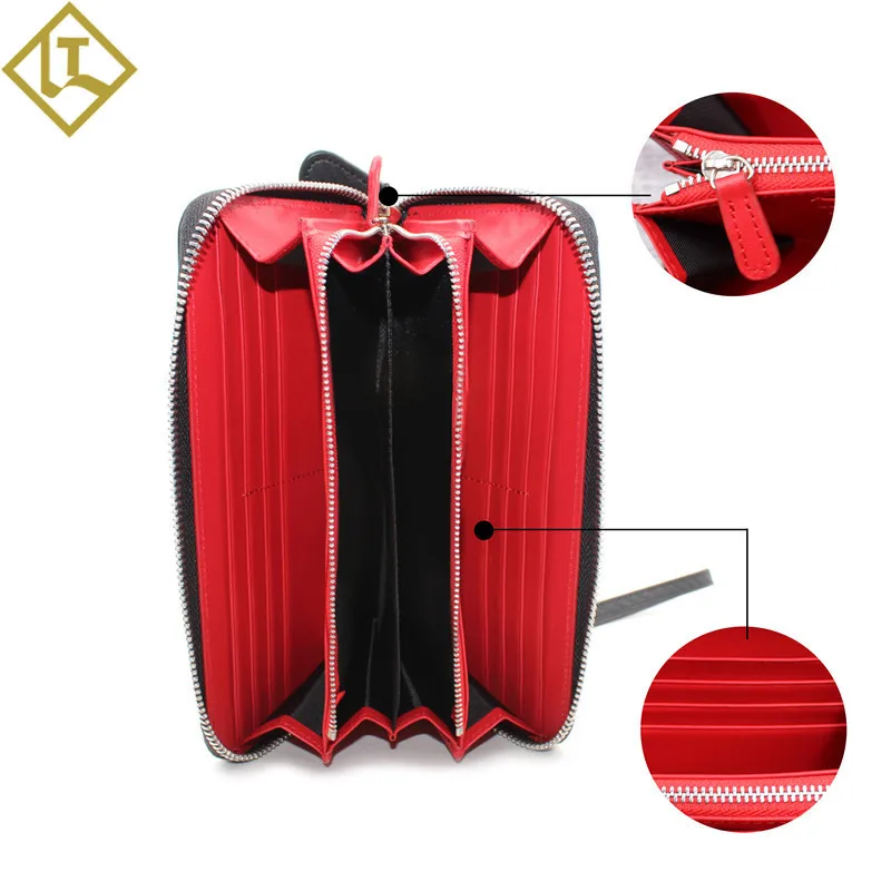 

Japan Genuine Leather Men Clutch Bag Contrast Color Multi-functional Long Wallet Anti-Theft Brush RFID Business Long Wallet Men'