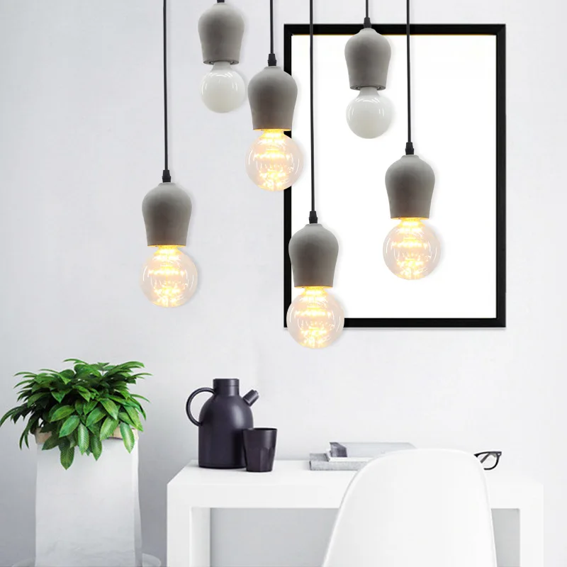 

Northern European-Style Creative Cement Lamp Cup Chandelier Restaurant Living Room Bedroom Bedside Retro Coffee Shop Bar Showcas