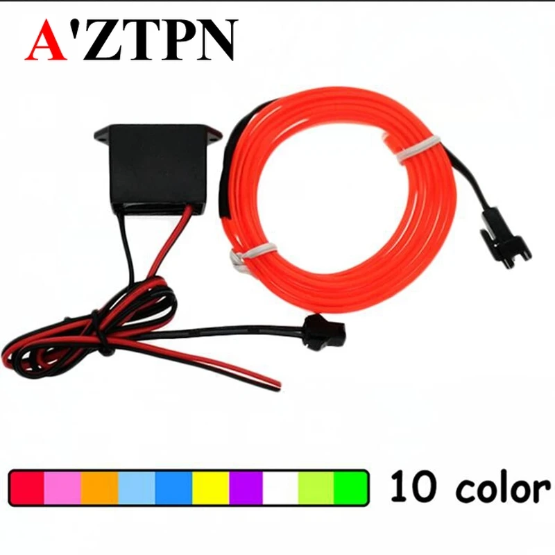 

12V Car Light EL Wire 6mm Sewing Edge Neon Led strip Lights Glowing Strobing Car Interior lights Halloween Dance Party Decor